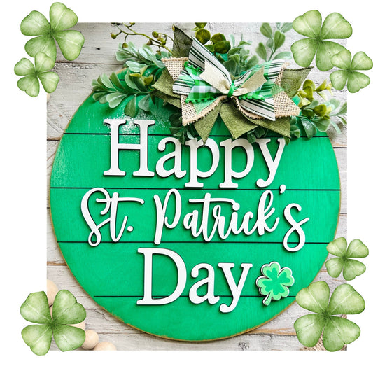 St. Patrick's Day Door Hanger | Happy Saint Patrick's Day Welcome Sign | Door Hanger | Wood Welcome Sign