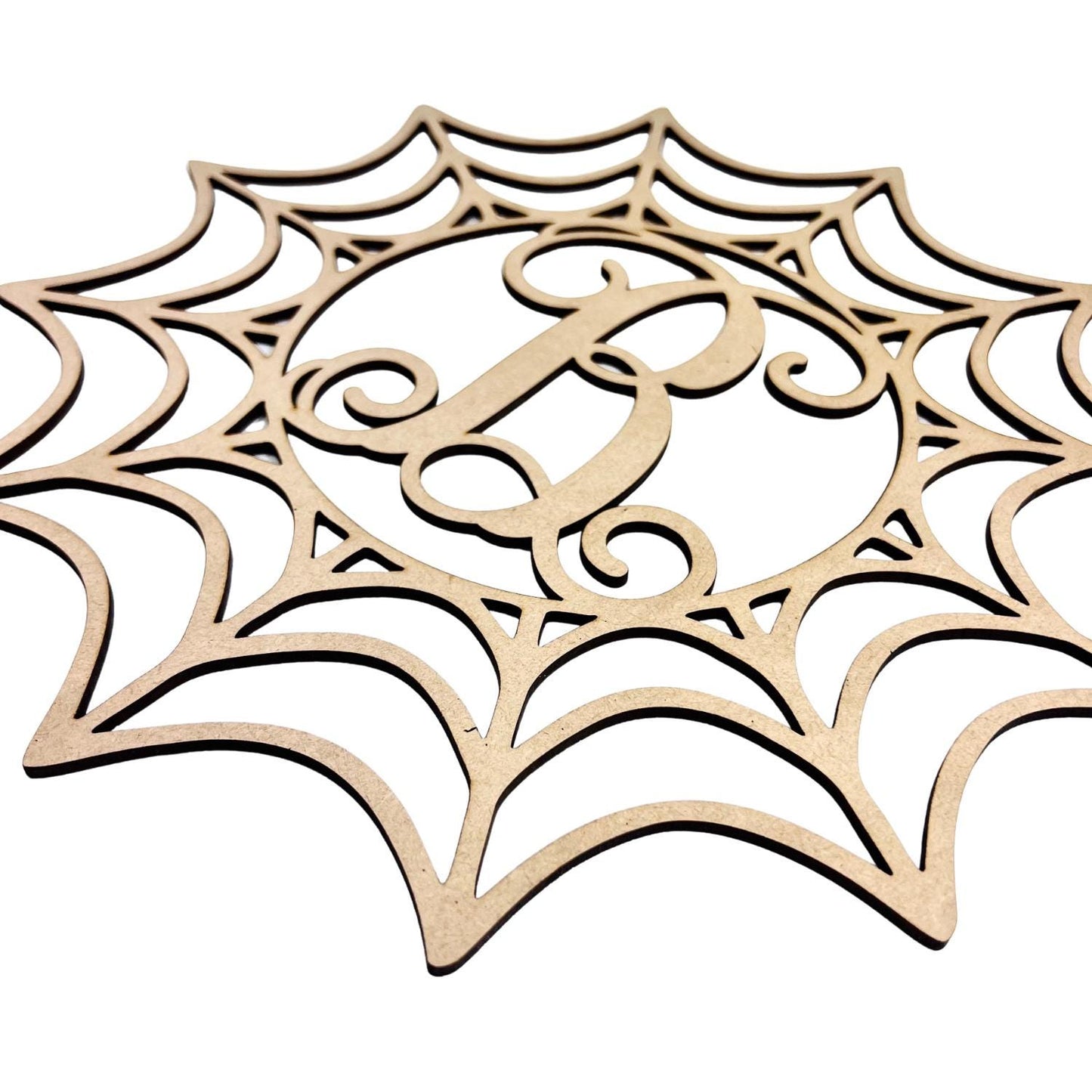 Small Spider Web with Monogram | Personalized Halloween Decor | DIY Halloween door sign