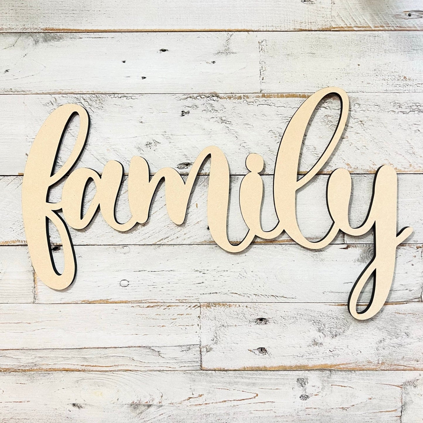 SMALL Connected Letters | Family | Wooden Cutout Word | Script Word