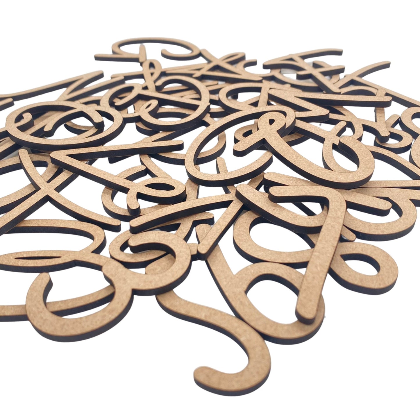 Handwritten Script Wooden Letters