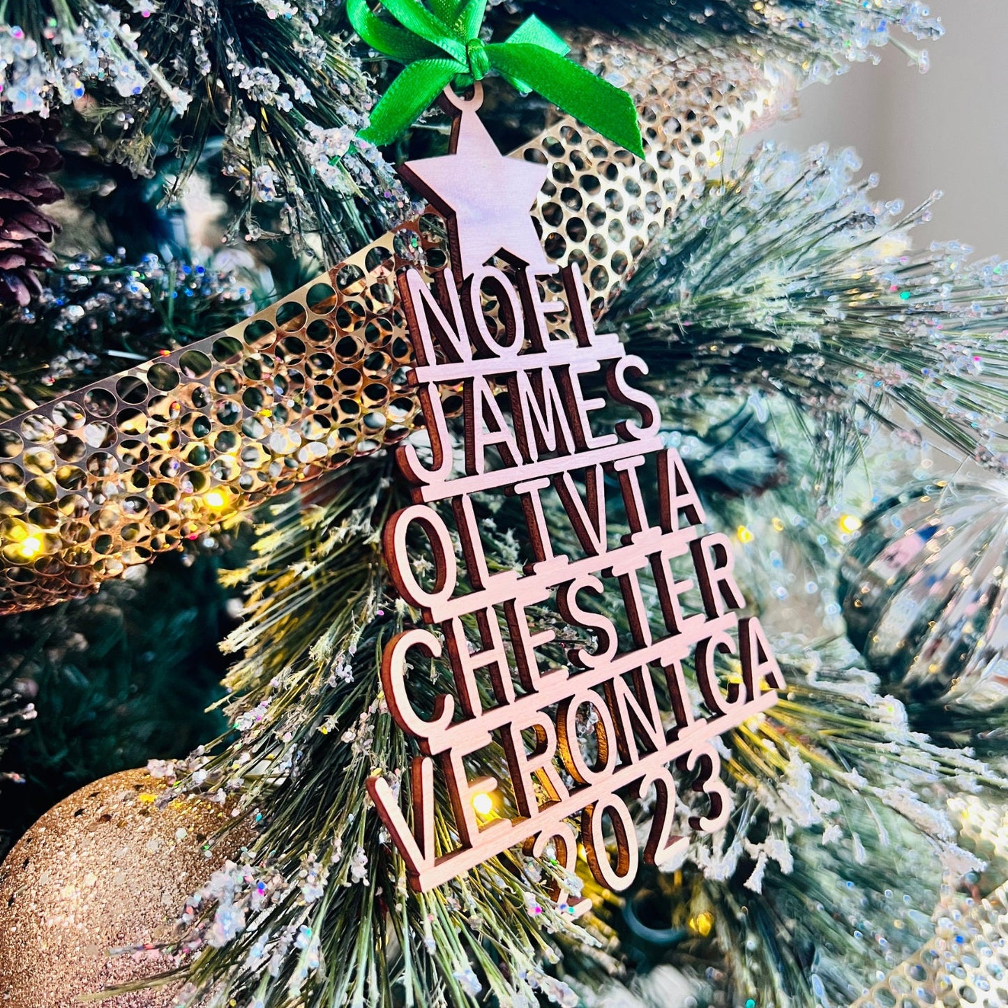 Christmas Name Tree Ornament | Personalized Family Name Ornament | Custom Christmas Tree Ornament | Handmade Tree Ornaments | Christmas Gift