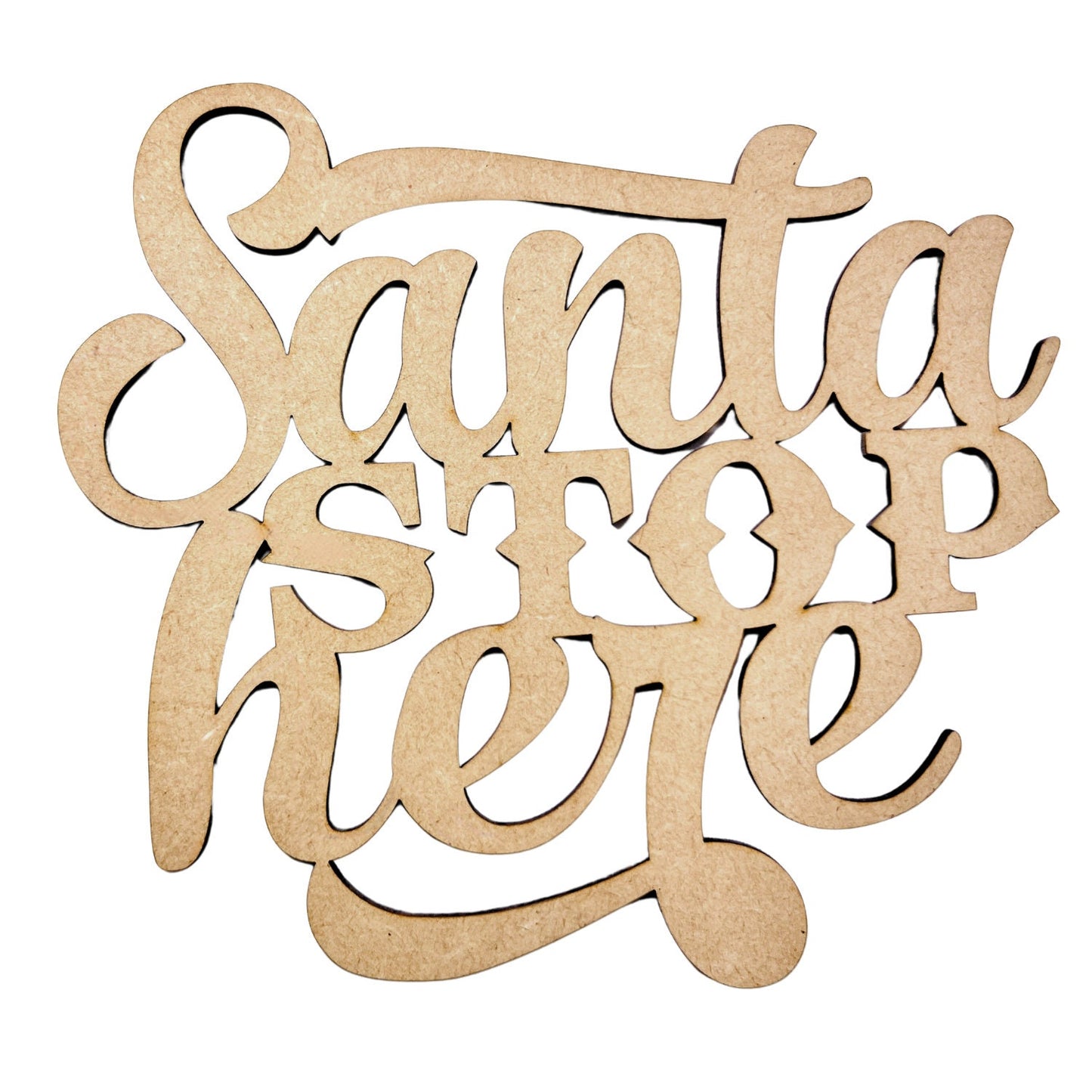 Small Santa Stop Here Sign Wood Cutout | Merry Christmas wood | Christmas wreath | Christmas Door hanger | Christmas Crafts