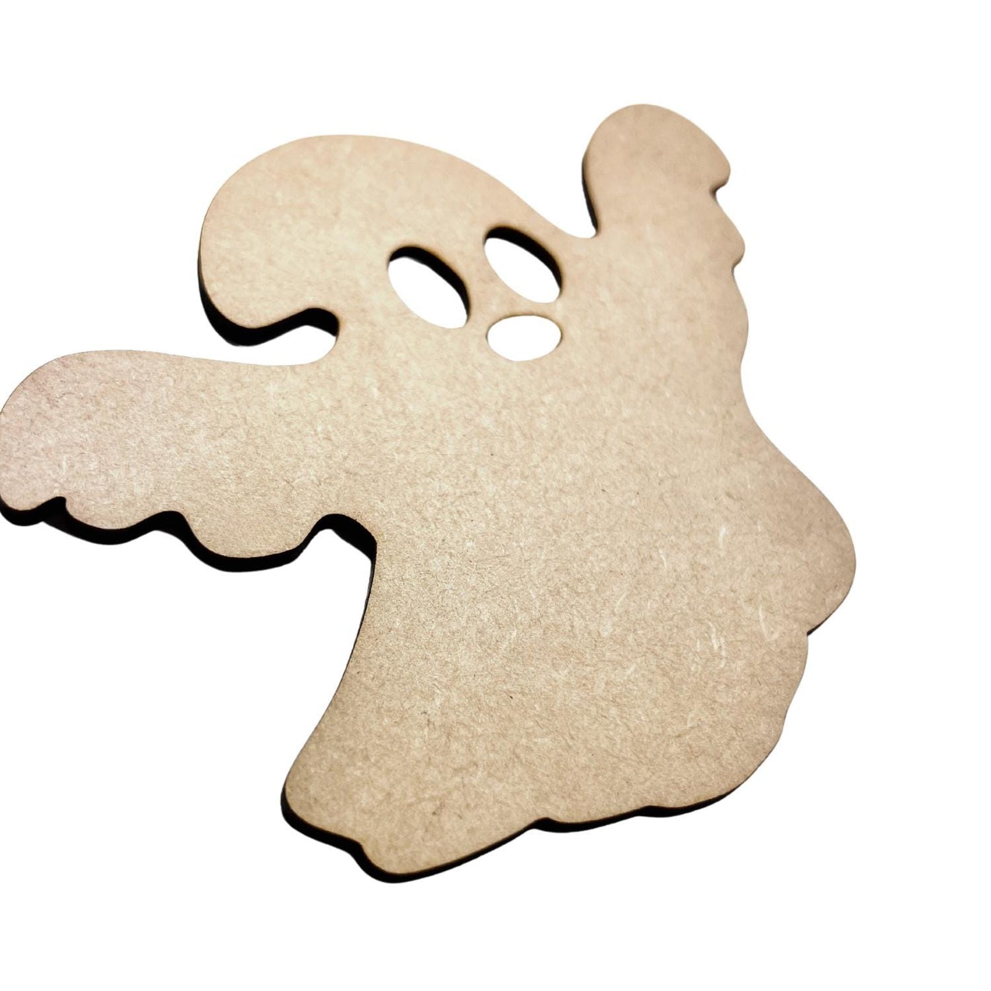 Small Wooden Ghost Cutout Hollow Eyes | Halloween Ghost Craft Shape | Spooky Ghost with Arms