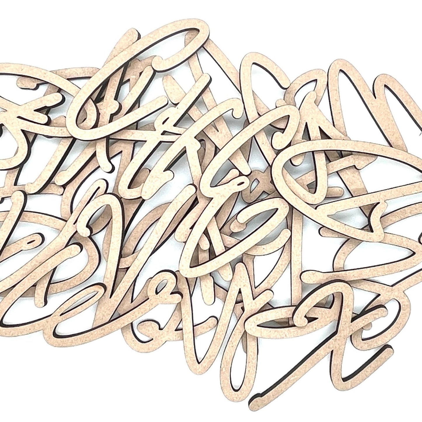 Purple Script Wooden Letters