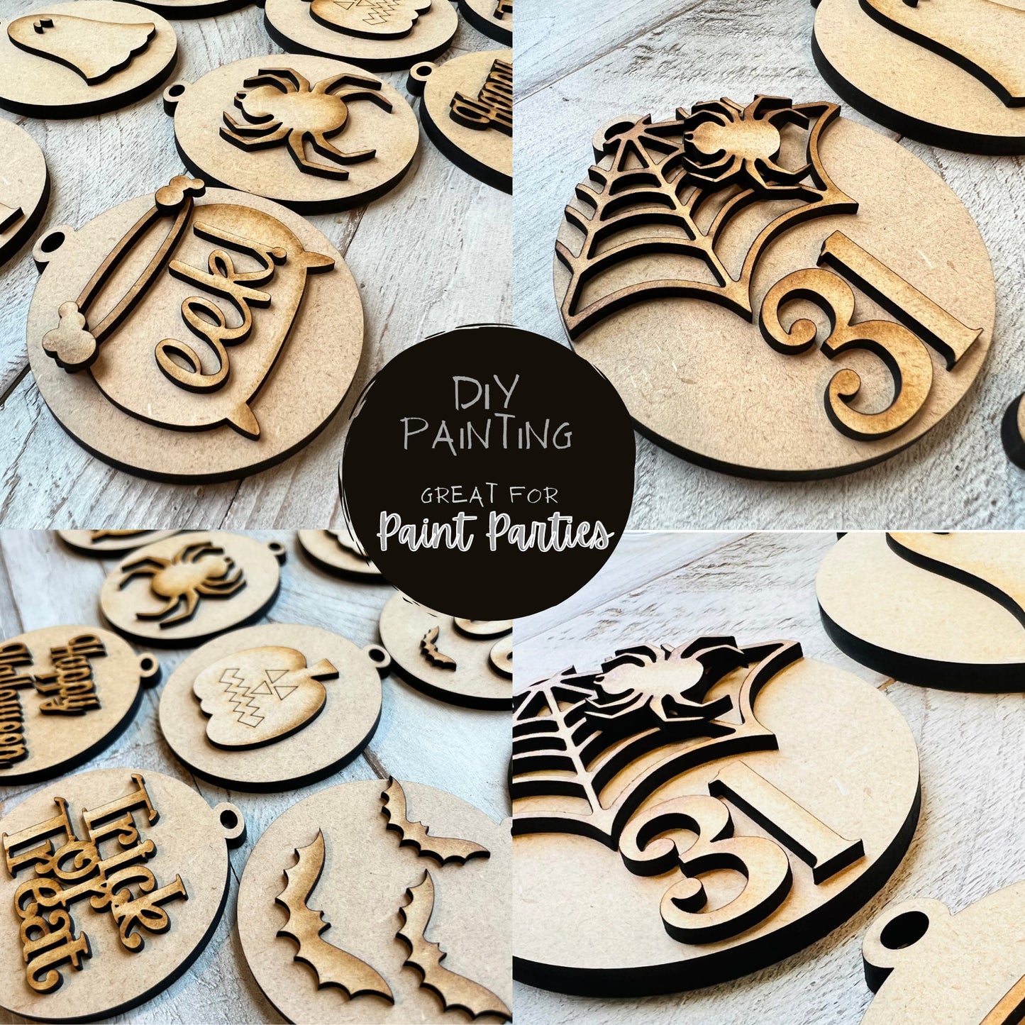 Unfinished Halloween Ornament Kit | Halloween Decor | Halloween Christmas Tree | Halloween Charms