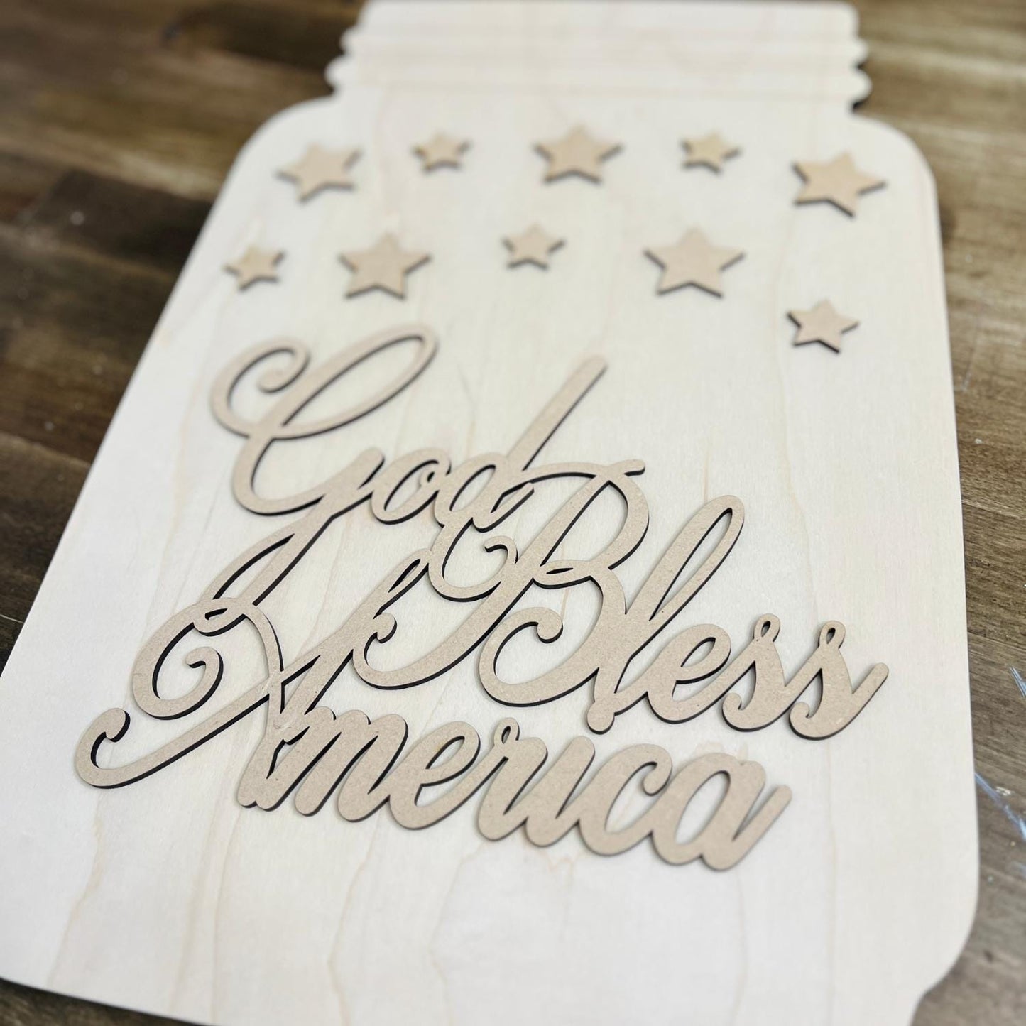 4th July Mason Jar Paint Kit, Independence Day Paint Party Ideas, Wood Jar Paint Kit, God Bless America Sign, Stars and Stripes Decor