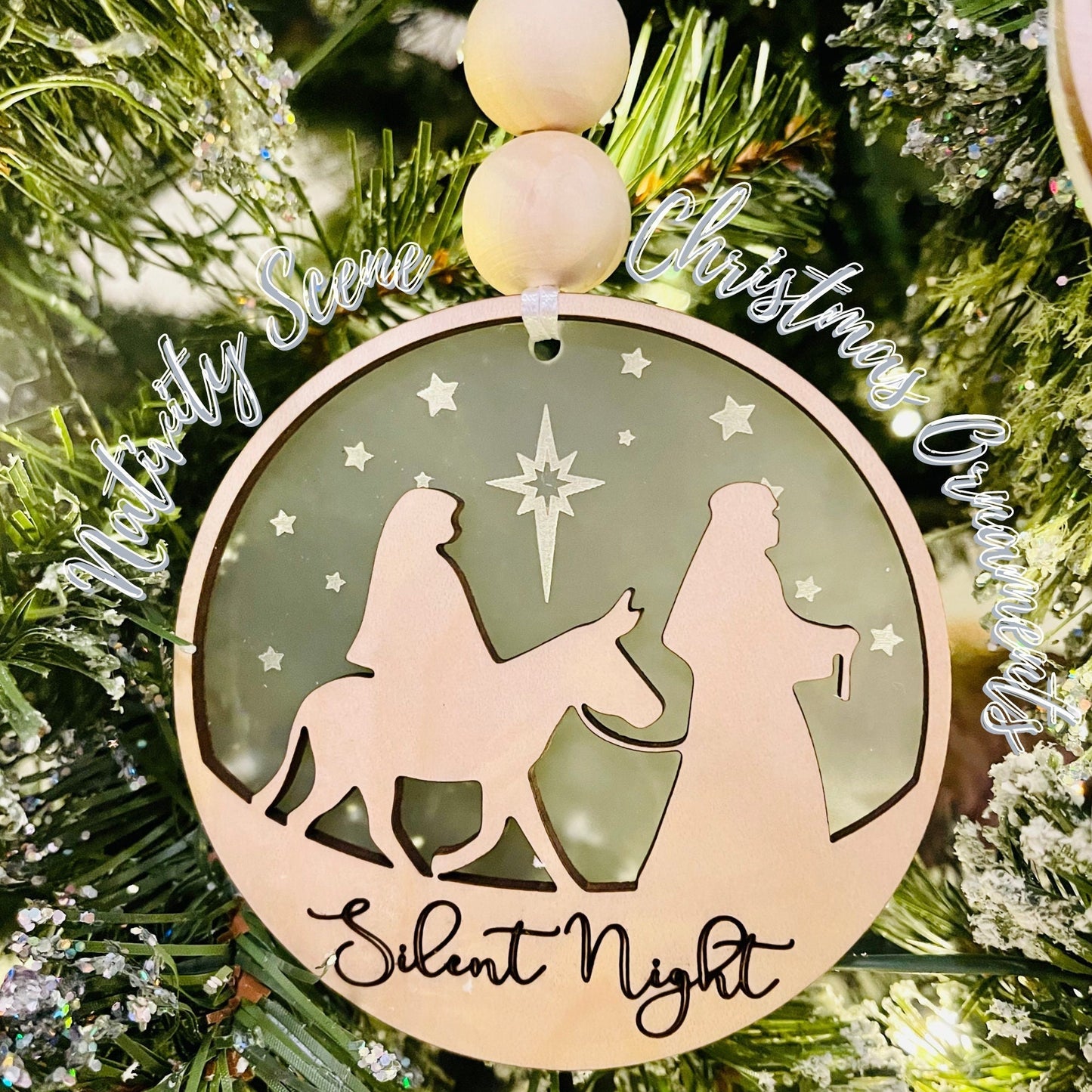 Nativity Scene Christmas Ornaments | 2 Layered Wise Men Ornaments | Cute Wooden Ornaments | Silent Night Christmas Tree Decor | Handmade