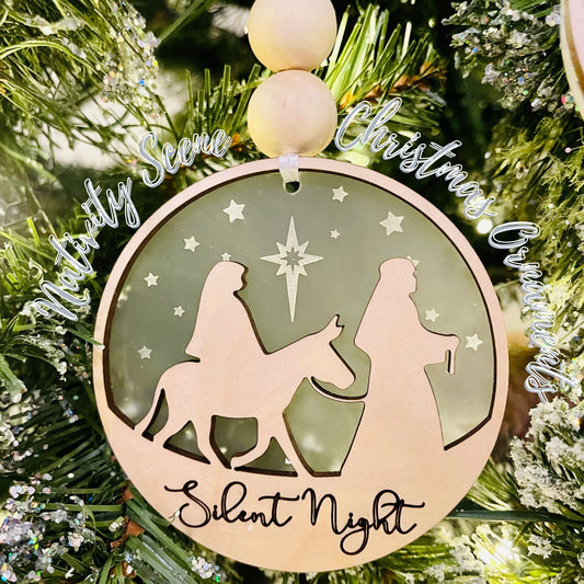 Nativity Scene Christmas Ornaments | 2 Layered Wise Men Ornaments | Cute Wooden Ornaments | Silent Night Christmas Tree Decor | Handmade