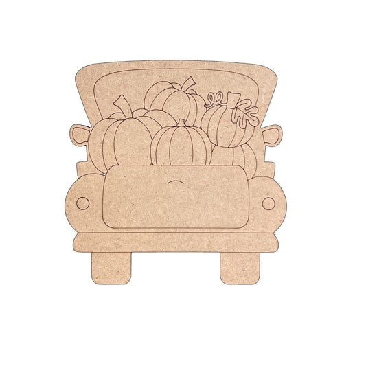 Fall Truck with Pumpkins | Paint by Lines