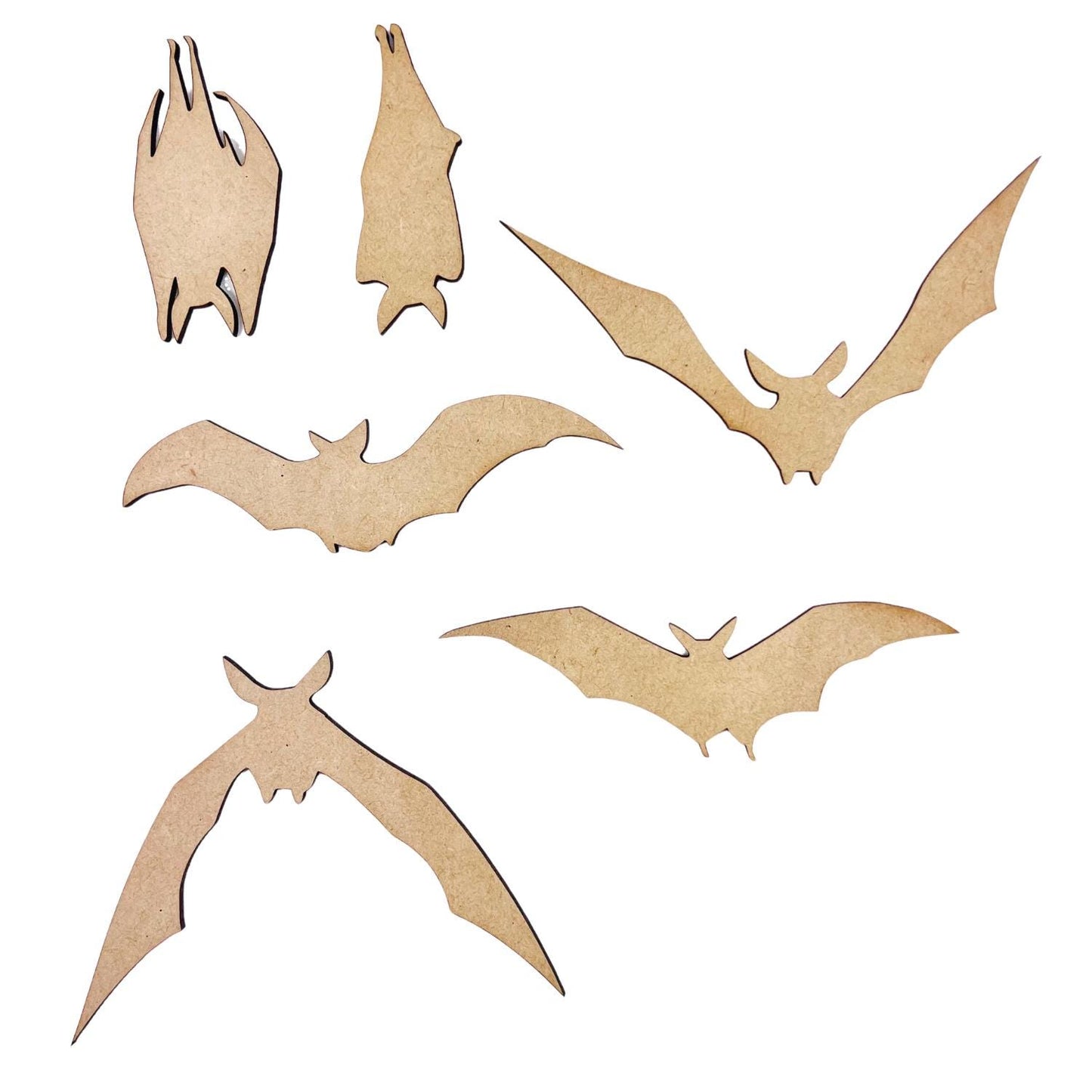 Large Wood Bats Halloween Craft | Wood Bat Cutout| Halloween Bats | Halloween Decor | Set of 6