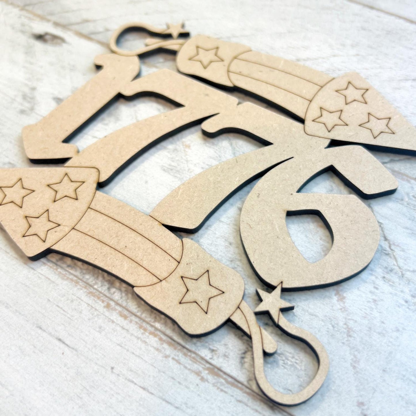 Small 3"-10" Patriotic 1776 Firework Wood Cutout | Fourth of July Decor | 4th of July Wood Cutout | Wood Craft Shapes | 4th of July Crafts