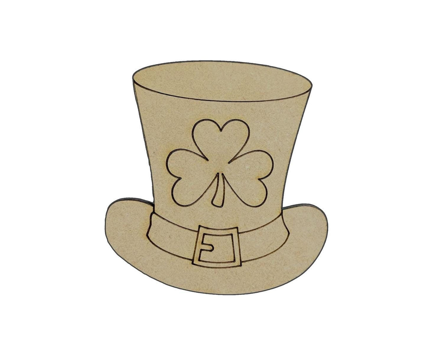 Large 12"- 22" | 3 Leaf Clover Hat | St Patrick's Day Decor | Craft Wood Shapes | Spring Decor | DIY Crafts | Paint by Lines