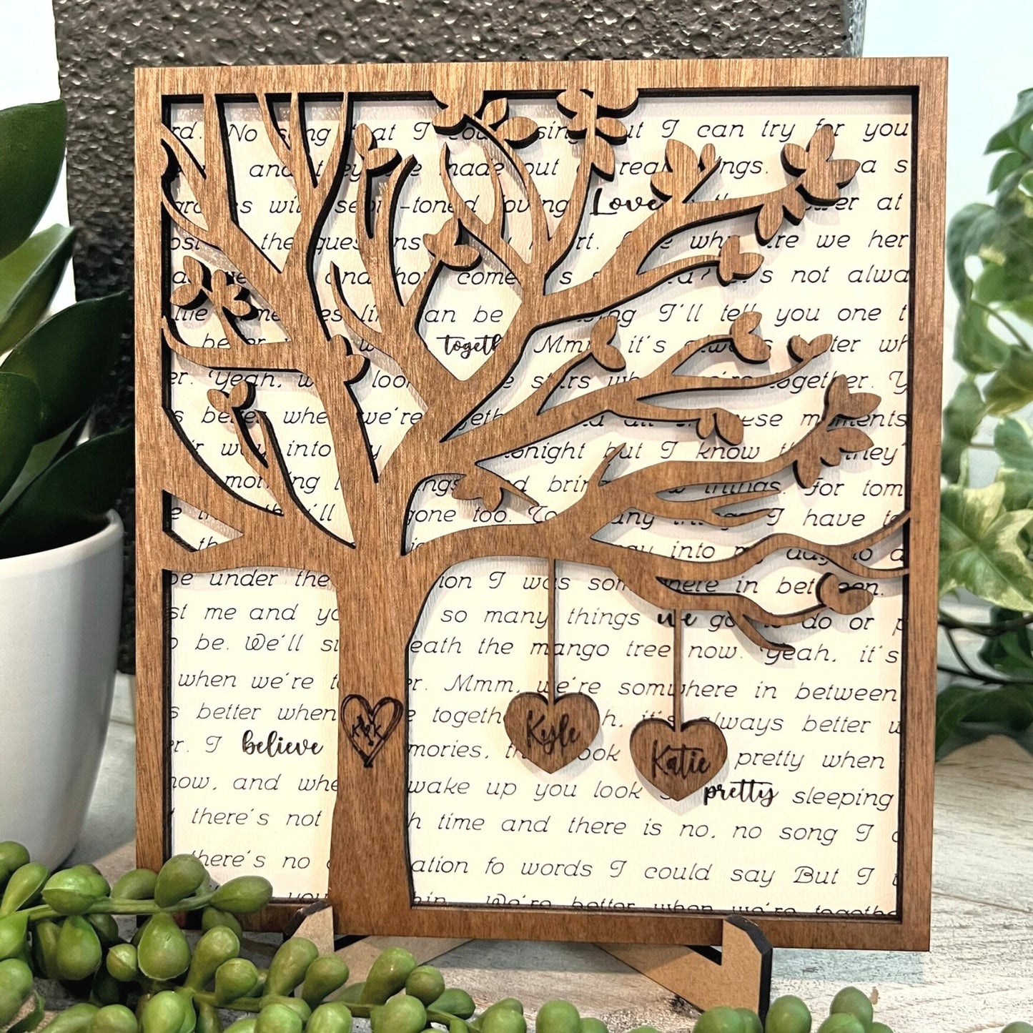 Hanging Hearts Plaque | Couple Gifts | His and Hers | Valentine's Day | Birthday Gifts | Newlywed Gifts | Couple Gifts | Gifts for Him |