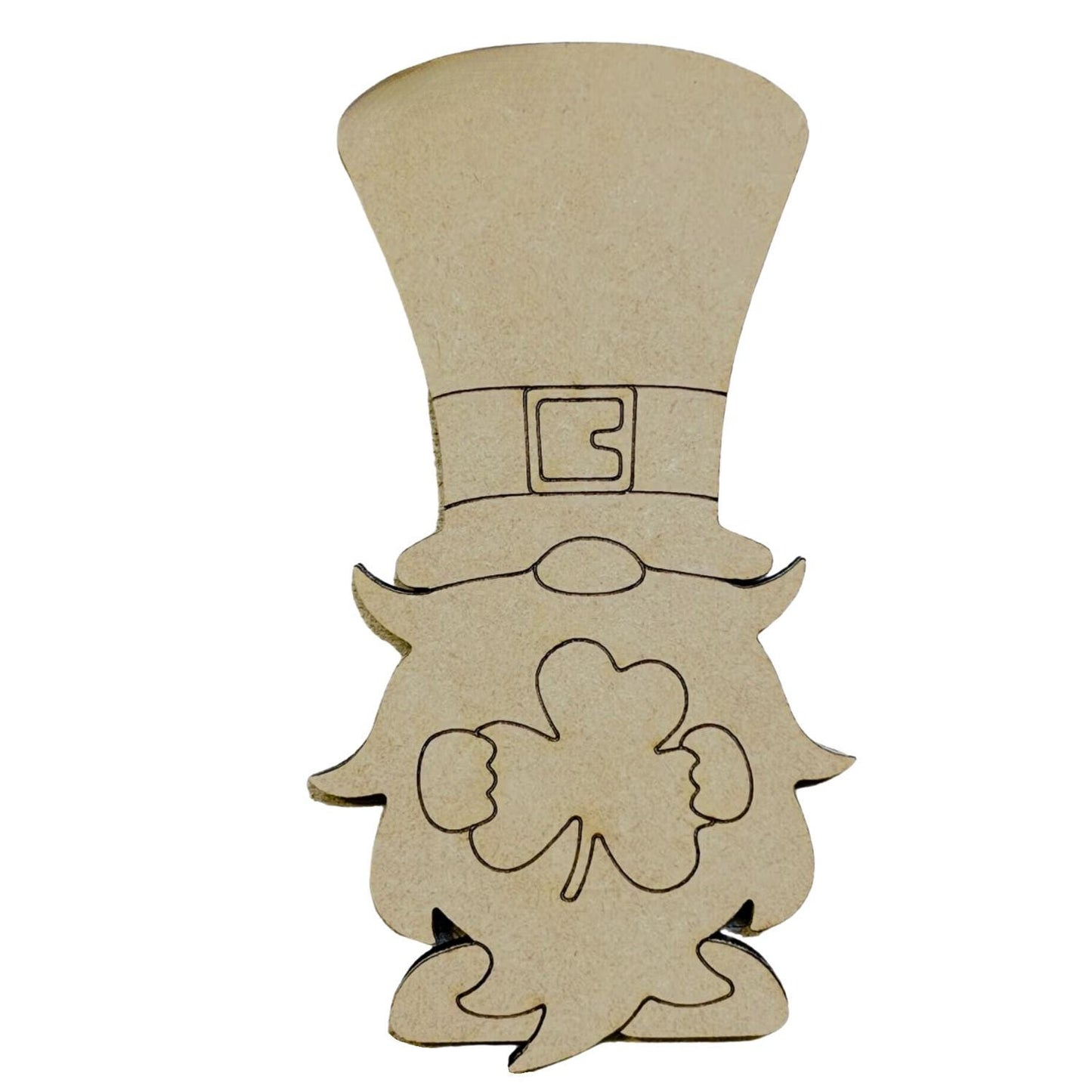 Large 12" - 22" | Gnome Leprechaun Clover | St Patrick's Day Decor | Craft Wood Shapes | Spring Decor | DIY Crafts | Paint by Lines
