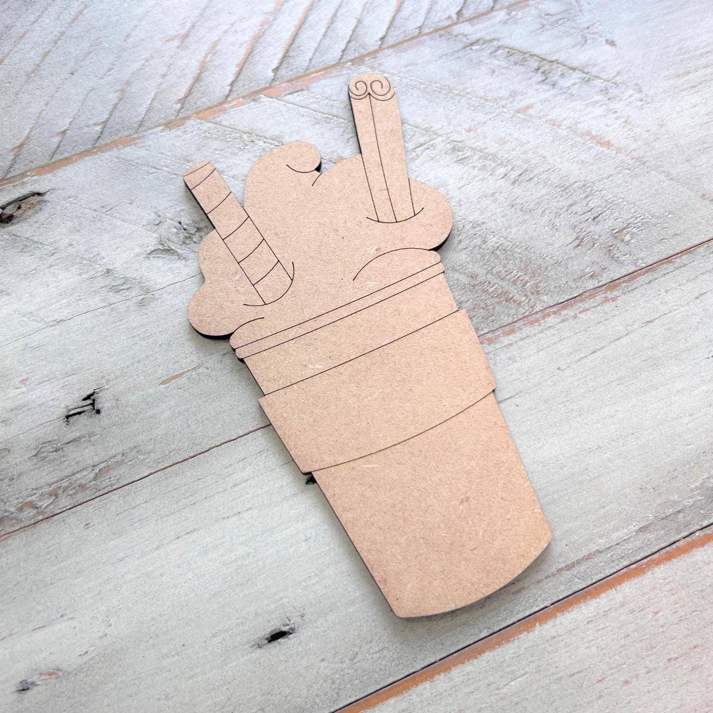 Pumpkin Spice Latte Fall Wood Craft- Paint by line