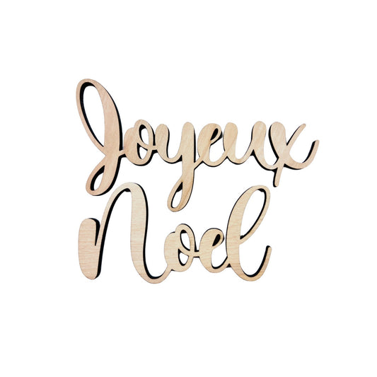 Large Joyeux Noel Wood Word Cutout | French Merry Christmas wood letter | Christmas wreath | Christmas Door hanger | Christmas Crafts |