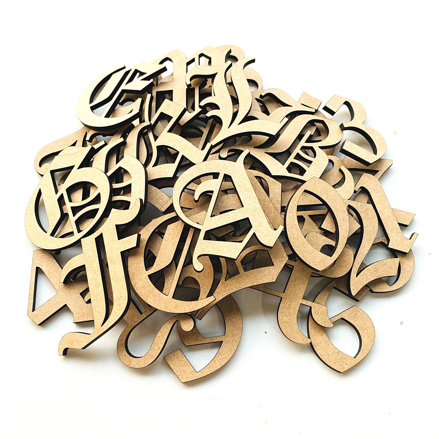 Old English Wooden Letters