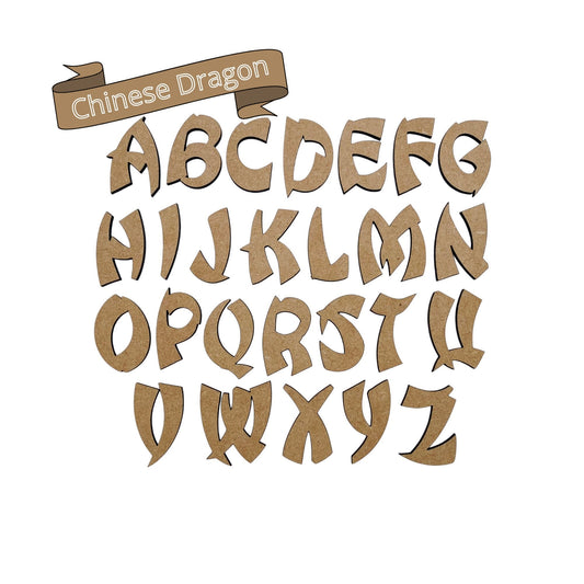 Chinese Dragon Wooden Letters