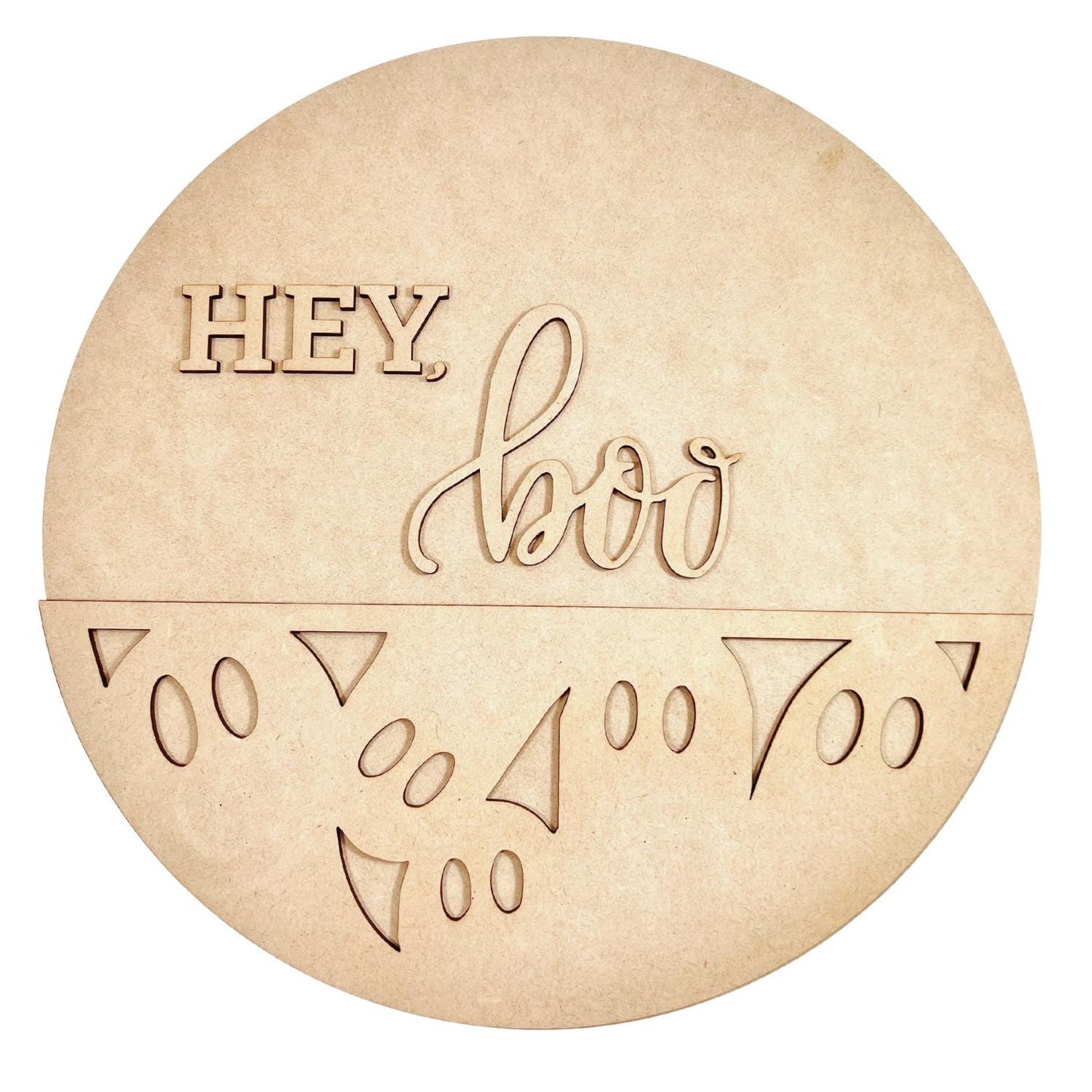 Large Hey Boo Sign | Halloween Decor | DIY Halloween Door Sign | Unfinished Halloween Wood Crafts | Hey Boo Door Hanger