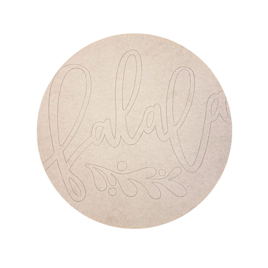 SMALL Round Fa La La | Wood Craft Shapes | Christmas Wood Cutouts | Holiday Decor | Christmas Wall Art