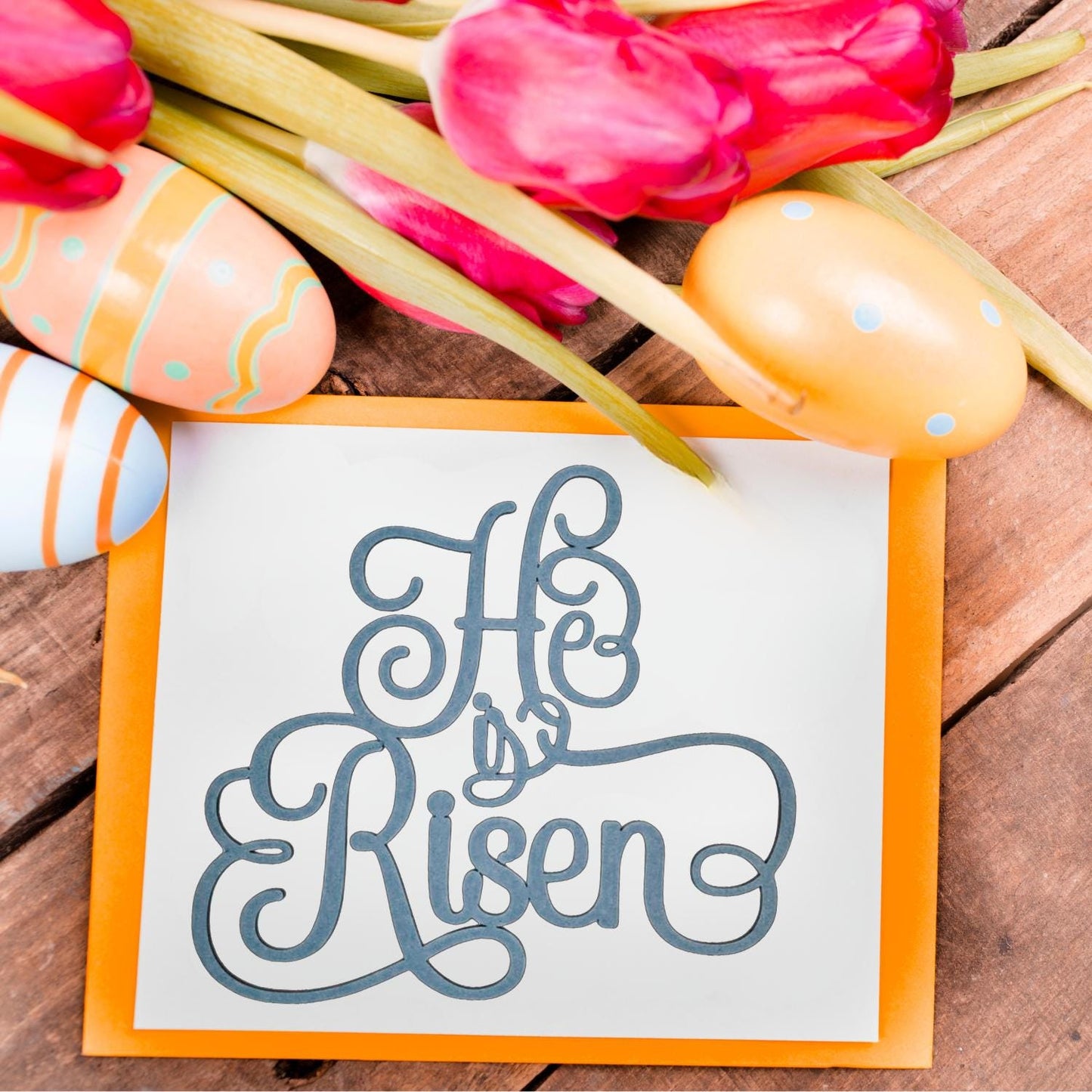 Large He is Risen Wood Words | Connected Wood Words | Easter Crafts | Easter Decor | Christian Crafts | Easter Door Hanger | Easter Sign