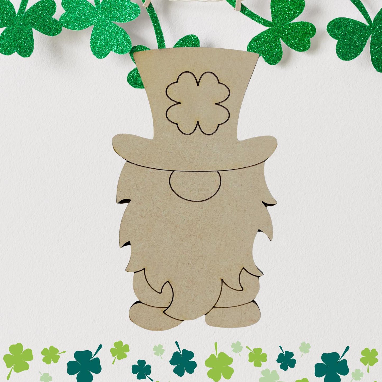 Large 12" - 22" | Bearded Leprechaun | St Patrick's Day Decor | Craft Wood Shapes | Spring Decor | DIY Crafts | Paint by Lines