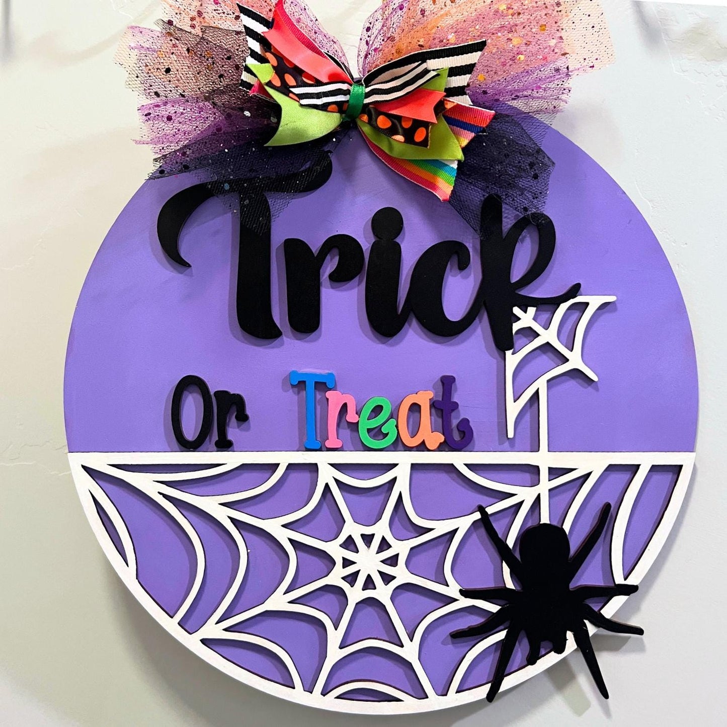 Bright Colorful Halloween Door Hanger | Purple Halloween | Halloween Sign