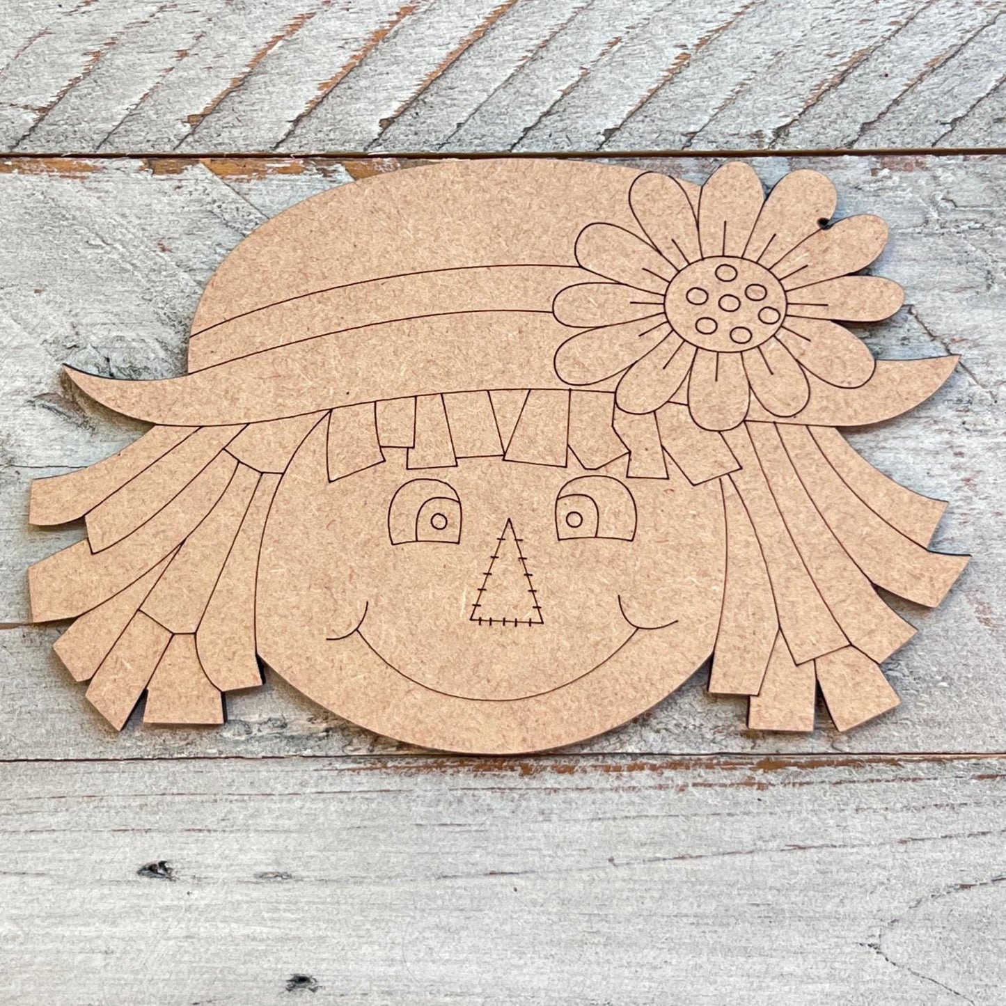 Scarecrow Wood Craft | Scarecrow Head - Paint by Line