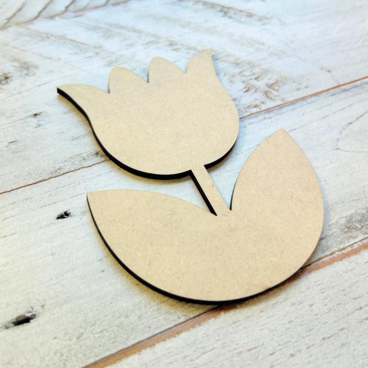 Wood Tulip Craft Shape | Wood Flower Decor | Flower Cutout| Craft Wood Shapes | Spring Decor | DIY Crafts | Paint by Lines