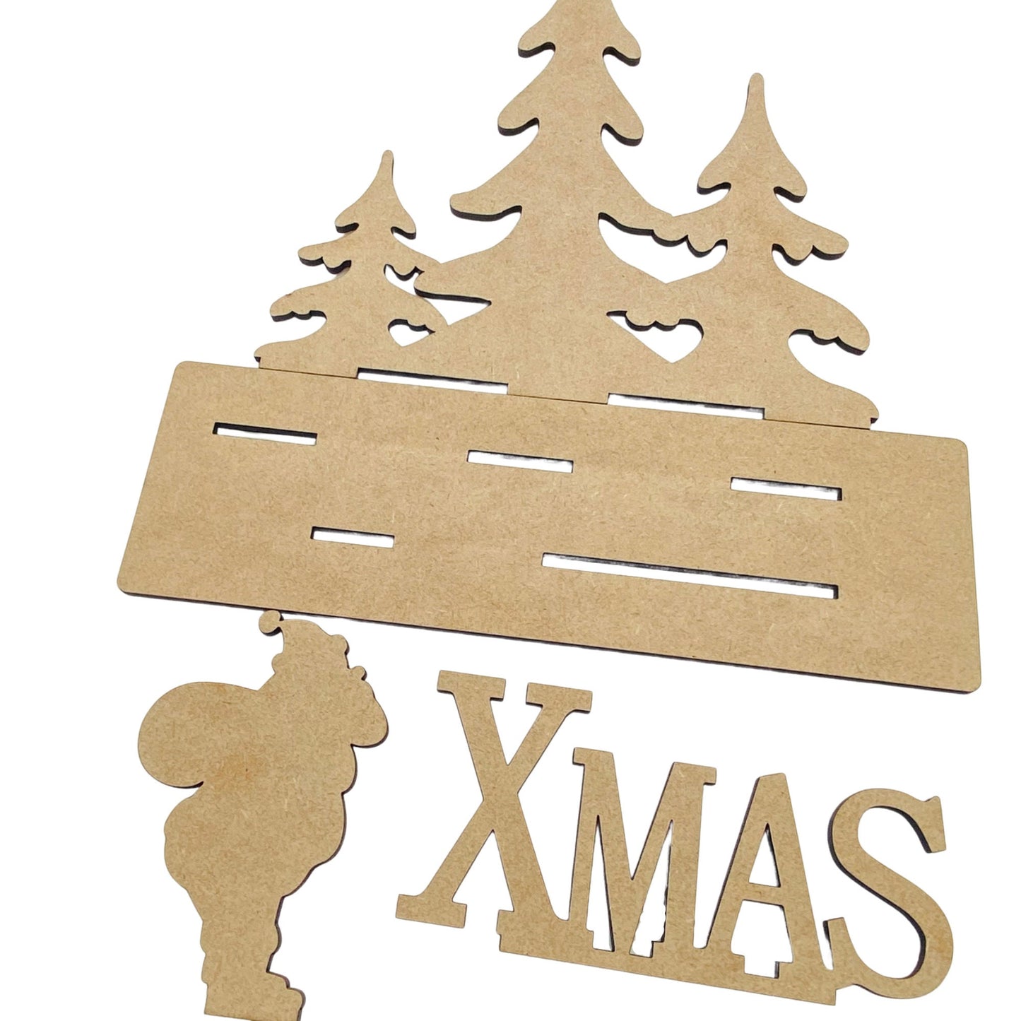 Christmas Santa Mantel Decor | Wooden Mantel Decorations| Santa Tree Decor | Fireplace Decor | Christmas Tree Decorations