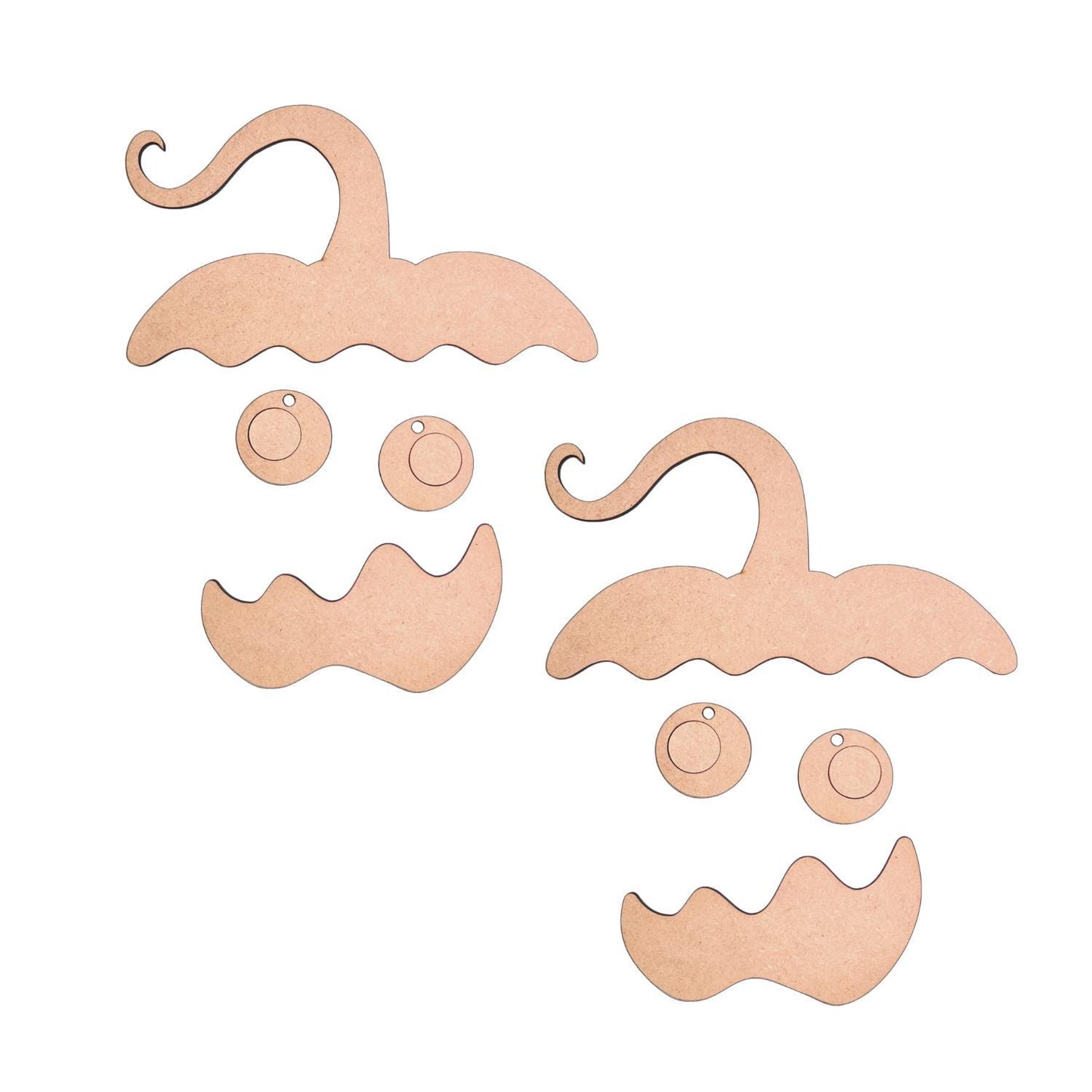 Sets of 2 or 5, Wood Pumpkin Face, Halloween Crafts