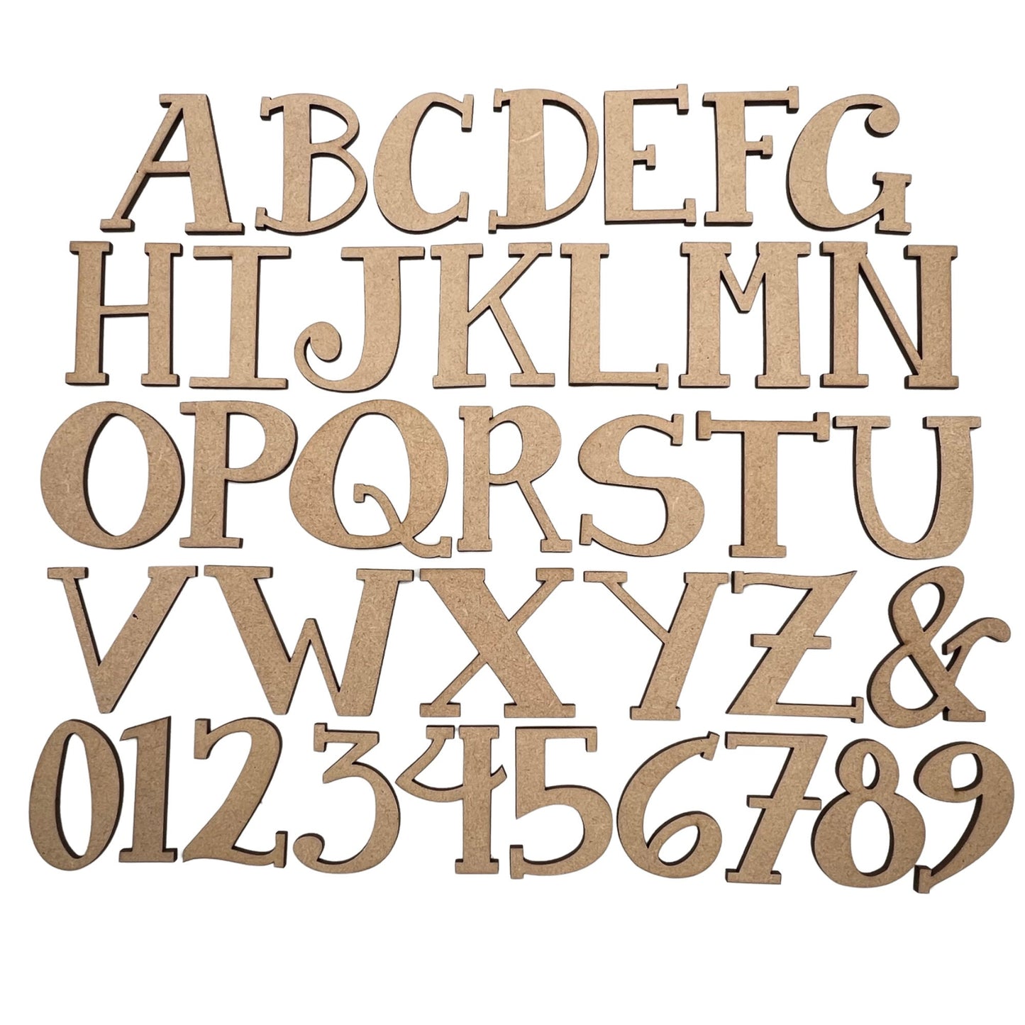 Curly Girl Font Wooden Letters