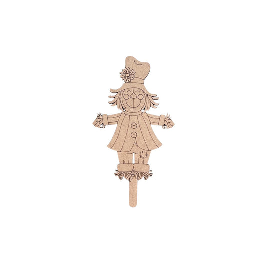 Scarecrow Wood Craft | Scarecrow on Stick - Paint by Line