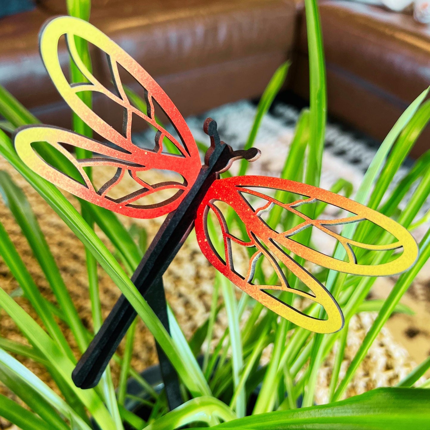 3D Dragonfly Insect, Freestanding Bug, Table Top Dragonfly Decor, Dragonfly Garden Decor, Dragonfly Craft, Unfinished Craft Wood, Set of 4