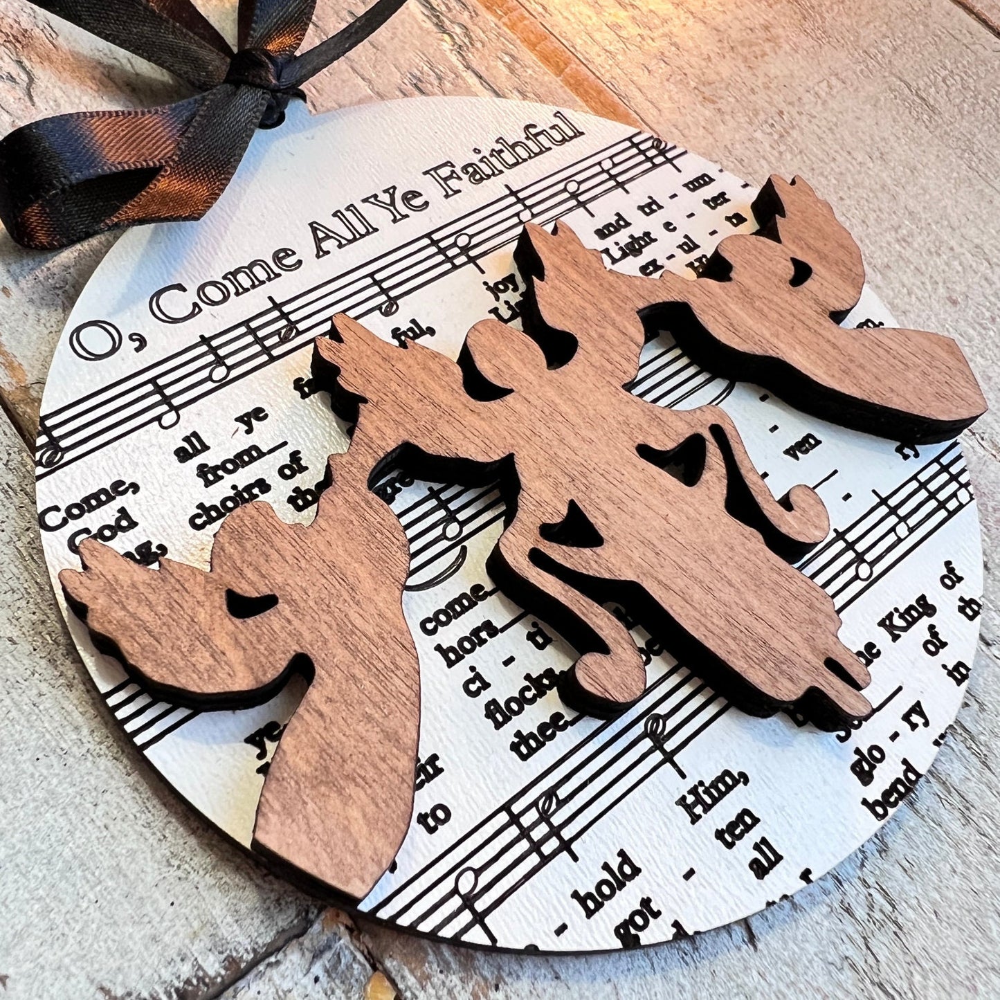 Christmas Sheet Music Ornament | Church Choir Ornaments | Christian Ornaments | Church Christmas Gifts | Christmas Tree Handmade Ornaments