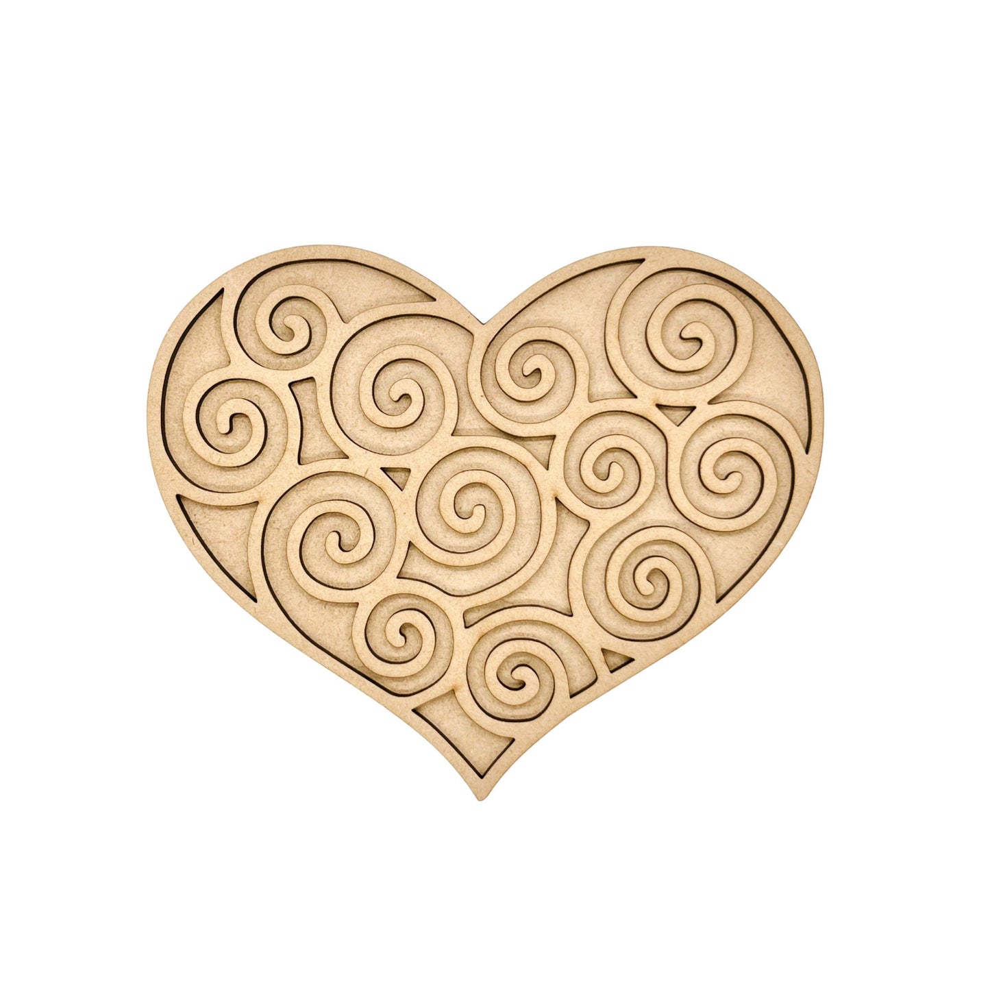 Small Swirl Heart | Valentine Heart | Heart with Swirls | Valentine Crafts | Wood Heart Cutout | 1 layer or 2 Layer