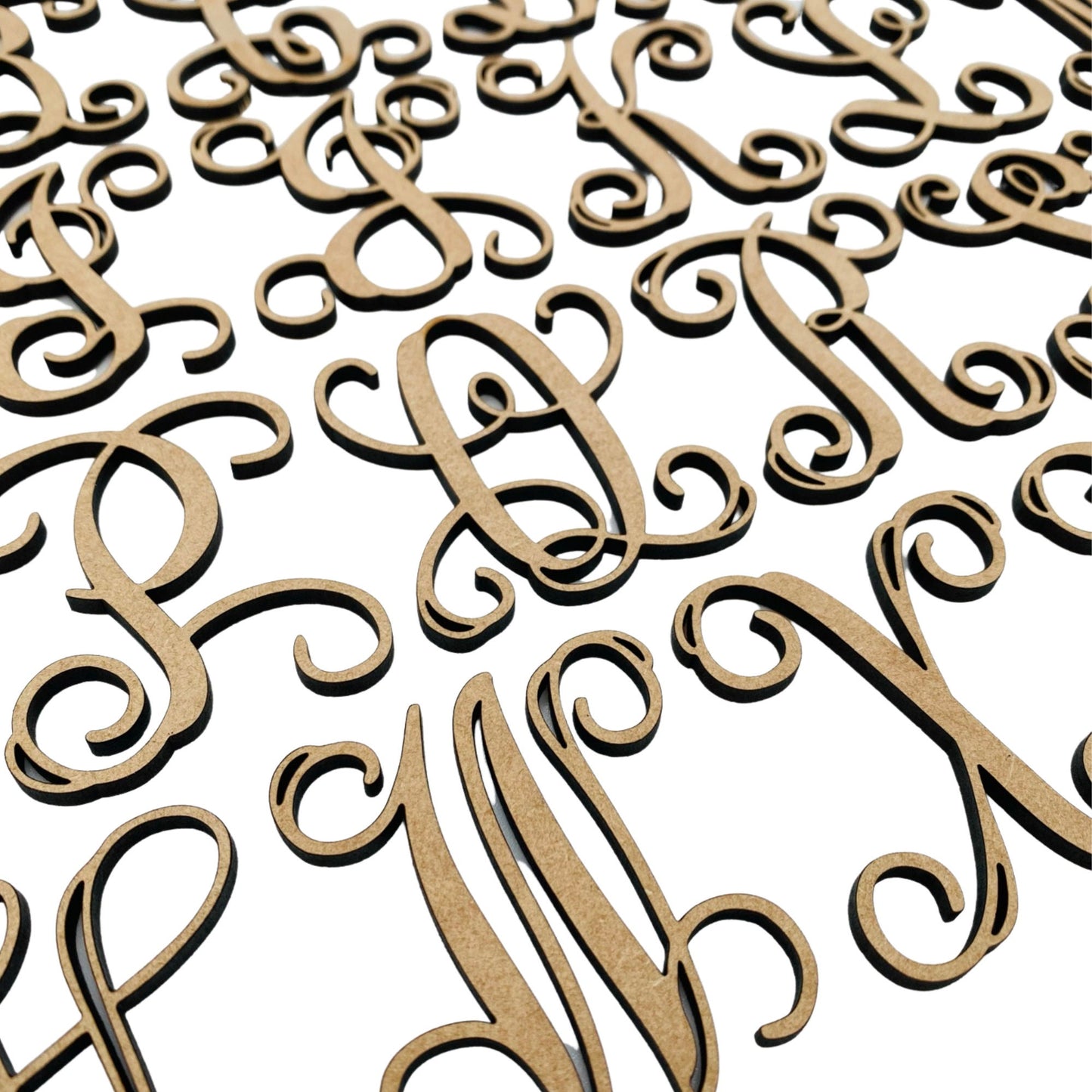 Small Vine Monogram Letters | Wooden Letters | Laser Cut Letters | Script Font | Car Charm Letters | Bogg Bag Decor | Art & Crafts Letters