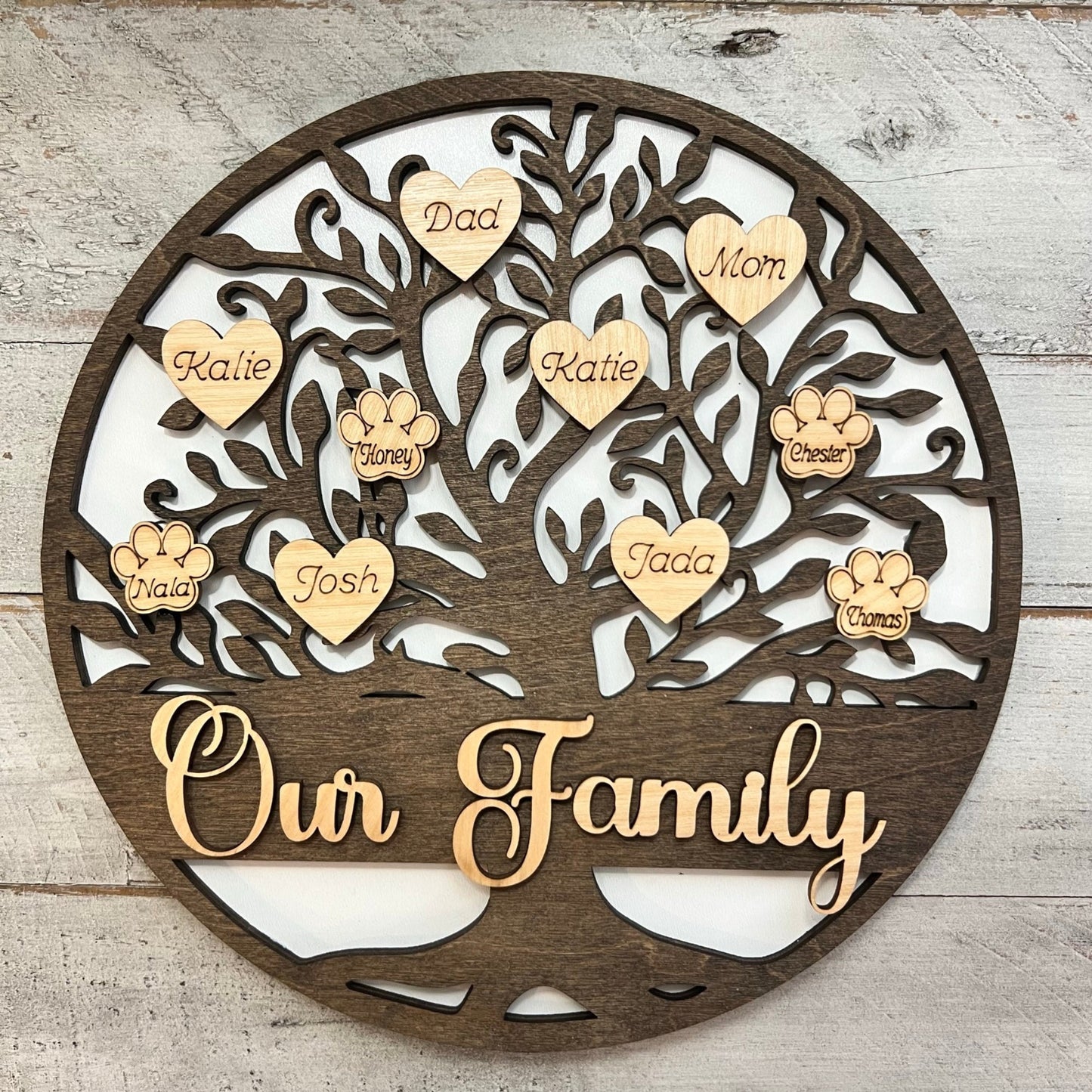 Family Tree | Personalized Family Tree Plaque | Grandkid Plaque | Our Family Plaque