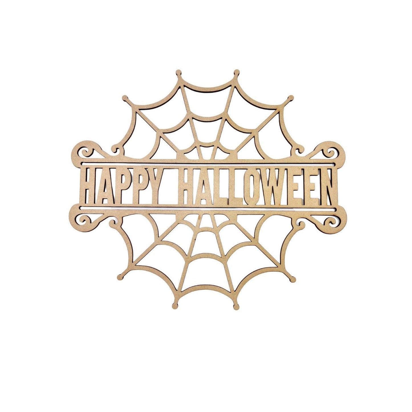 Small Spider Web Happy Halloween |  Halloween Decor | DIY Halloween door sign | Halloween Sign