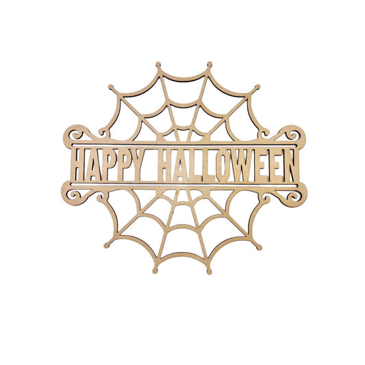 Small Spider Web Happy Halloween |  Halloween Decor | DIY Halloween door sign | Halloween Sign