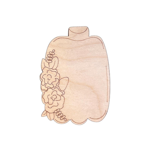 Tall Pumpkin with Floral Arrangement Fall Wood Craft- Paint by line