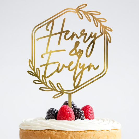 Wedding Personalized Cake Topper | Custom Name Cake Decor | Rustic Wedding Cake Decor | Anniversary Cake Topper | Personalized Wedding Decor
