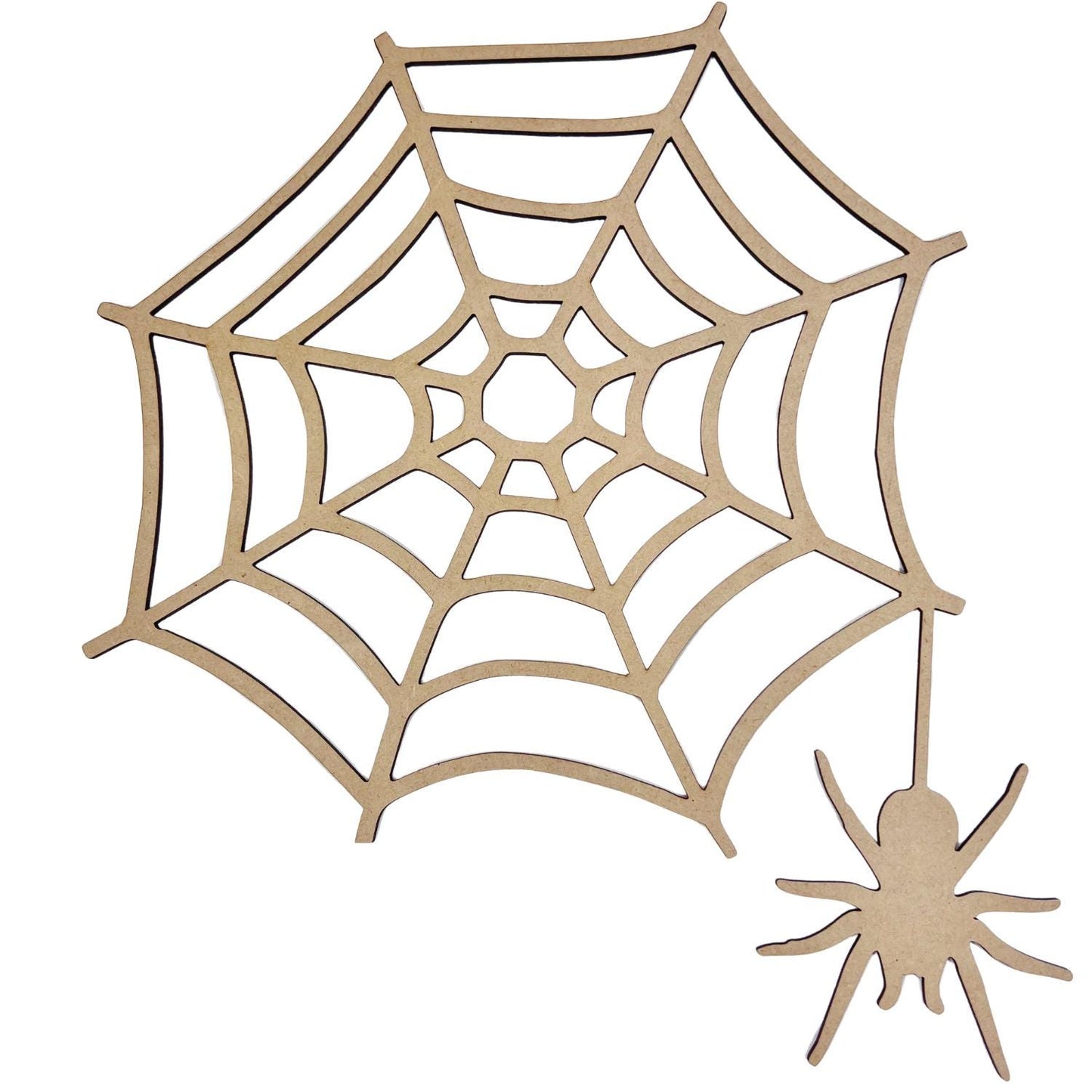Large Spider Web with Spider | Halloween Spider Web | Wood Spider Web Cutout