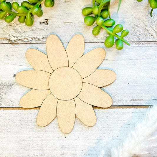 Small 3"-10" | Wood Flower | Wood Flower Decor | Daisy Flower Cutout| Craft Wood Shapes | Spring Decor | DIY Crafts | Paint by Lines