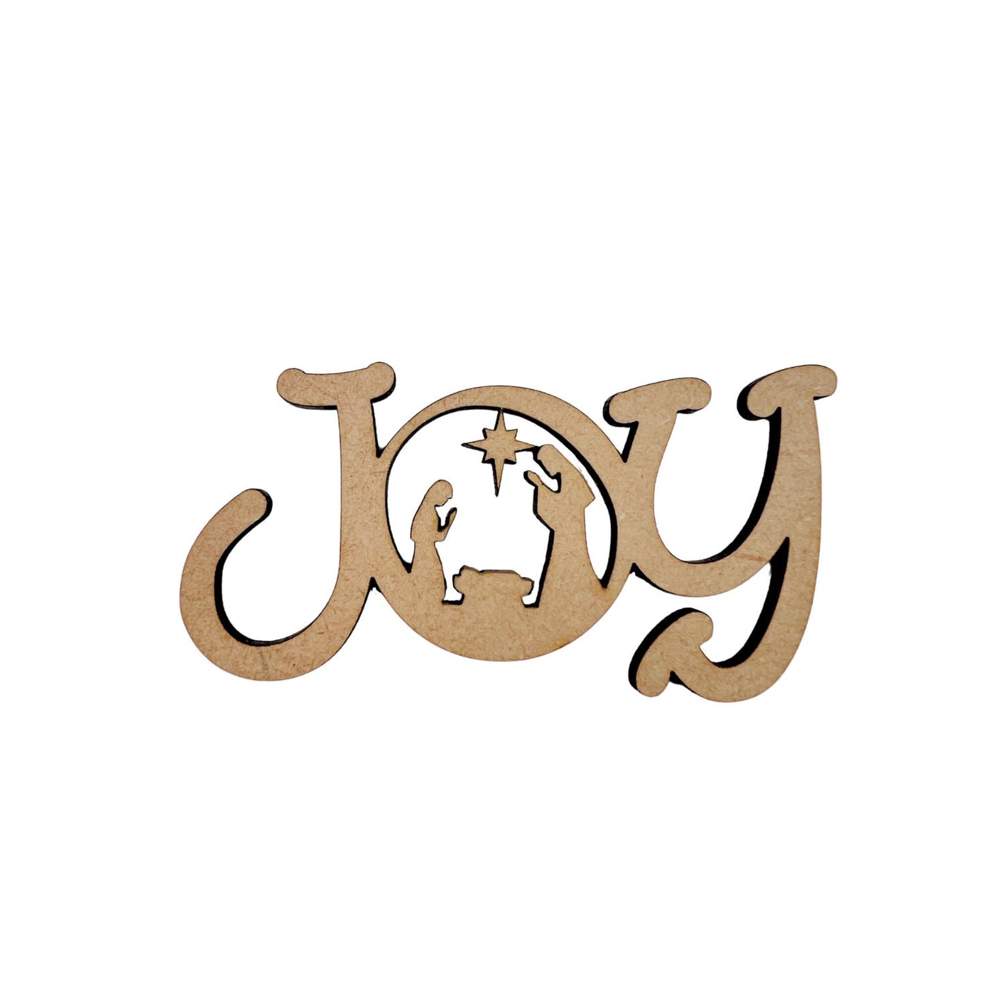 Large Wood Word JOY w/ Manger Scene Wood Cutout - Christmas wood letter Number | Christmas wreath | Christmas Door hanger | Christmas Crafts