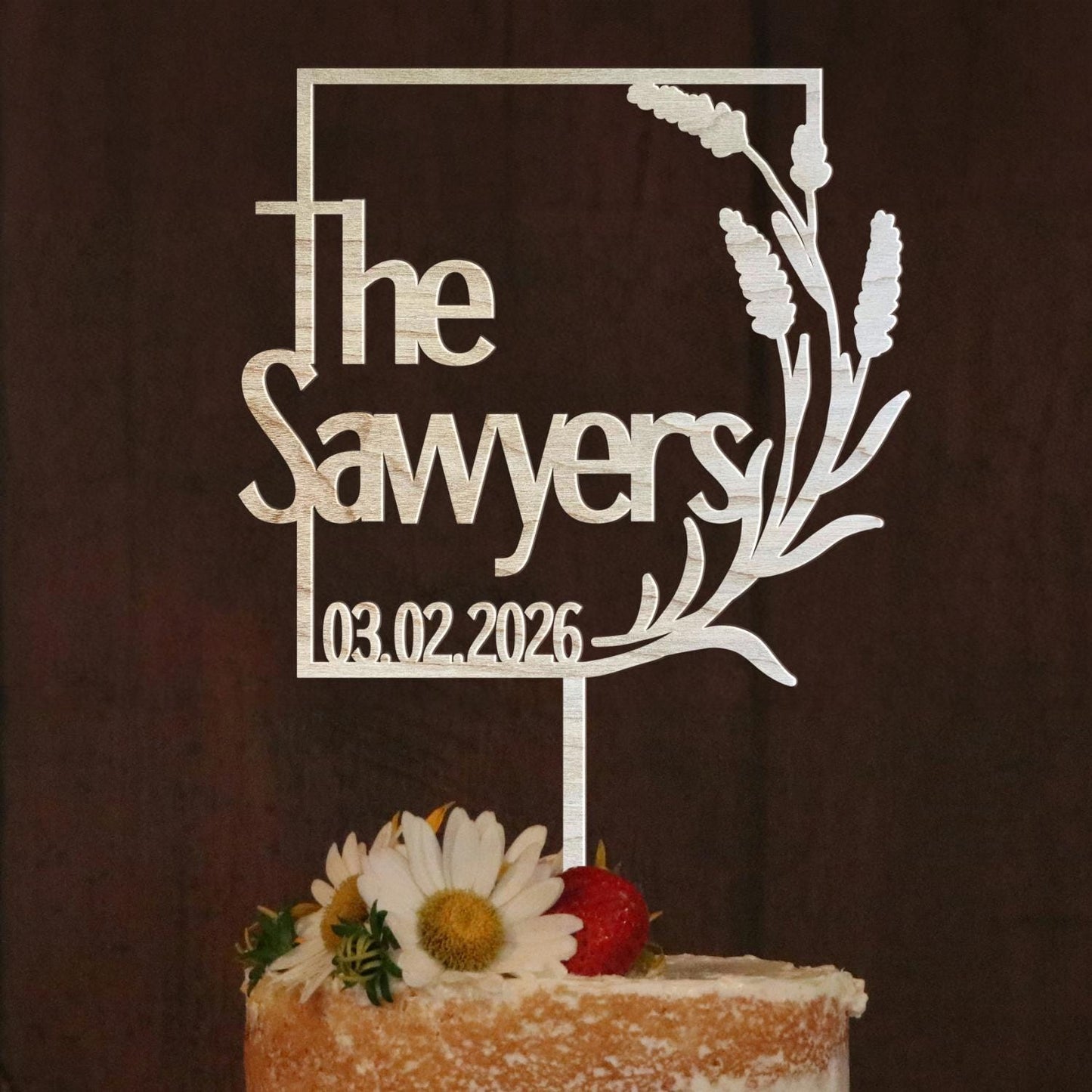 Wedding Personalized Cake Topper | Custom Name Cake Decor | Rustic Wedding Cake Decor | Anniversary Cake Topper | Personalized Wedding Decor