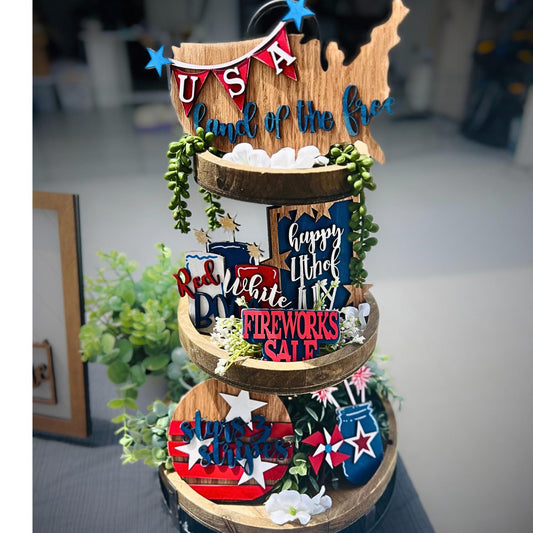 4th of July Three Tier Tray Display Kit