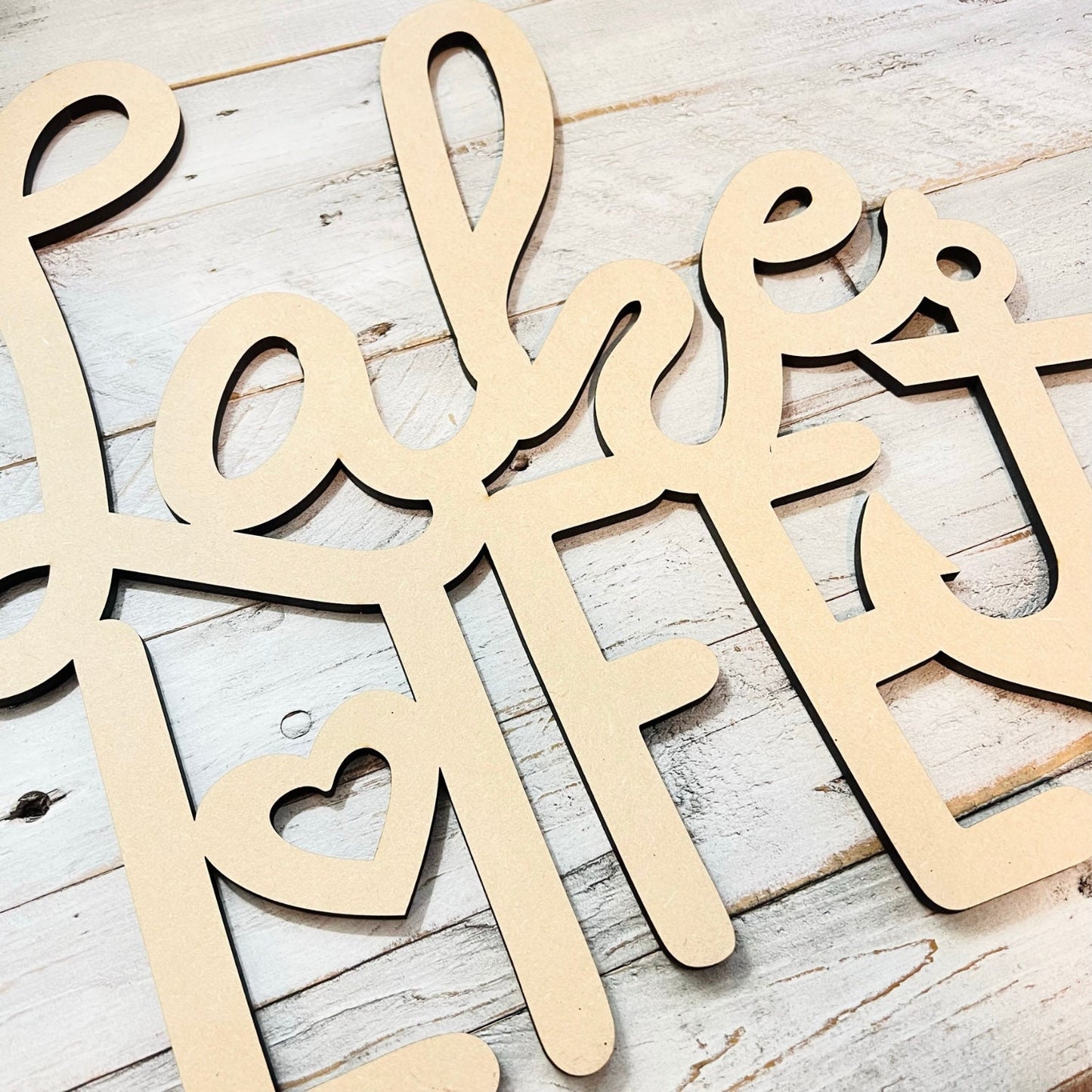 LARGE Connected Letters | Lake Life Decor | Wooden Cutout Word | Lake House Wall Decor