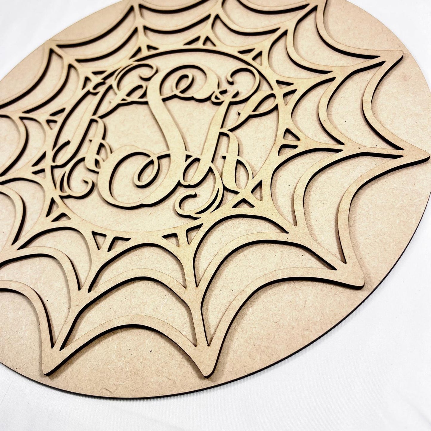 Small Spider Web with Monogram | Personalized Halloween Decor | DIY Halloween door sign