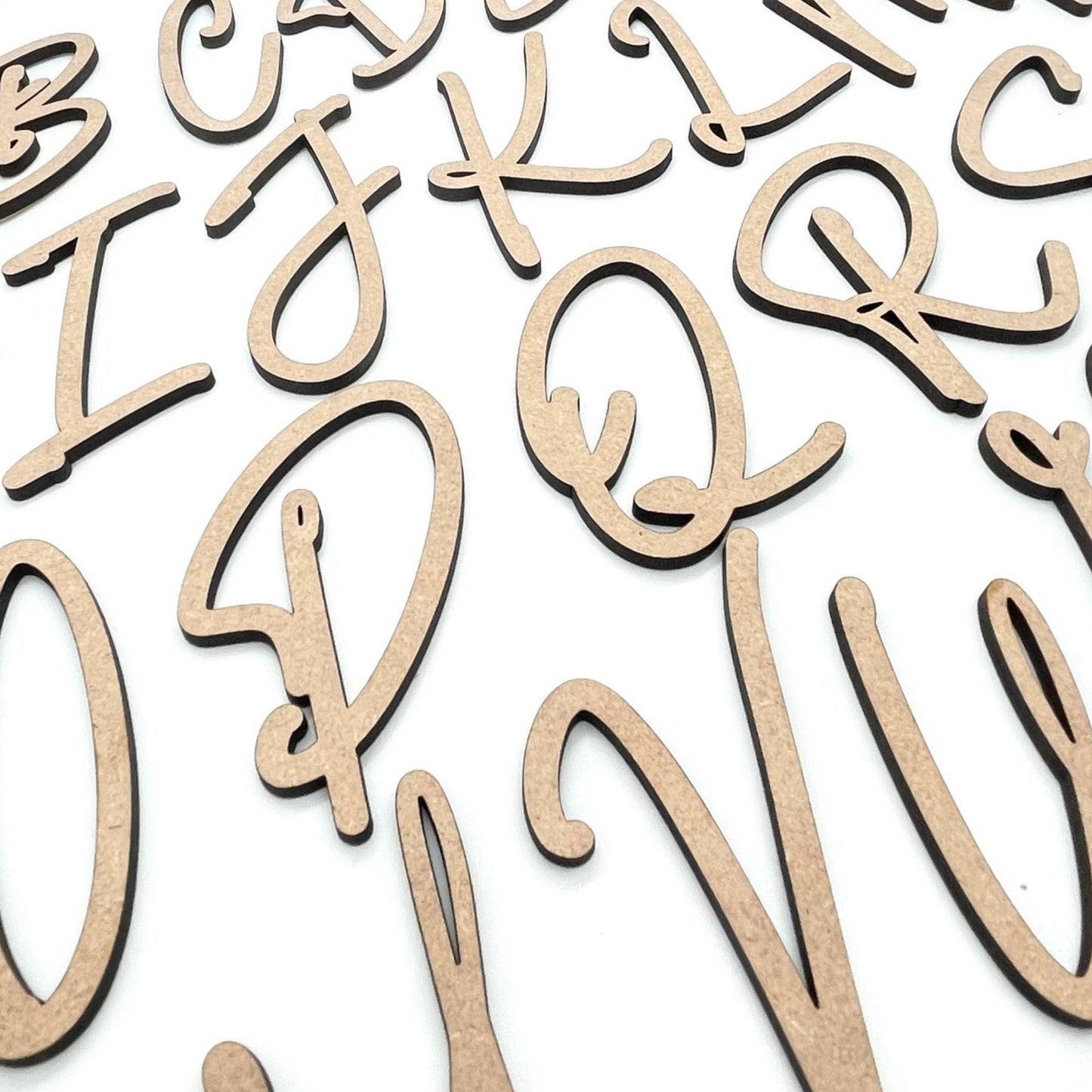 Purple Script Wooden Letters